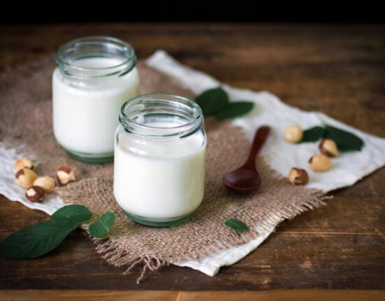 two small jars of yogurt