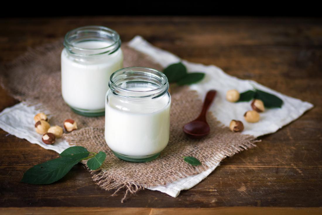 two small jars of yogurt