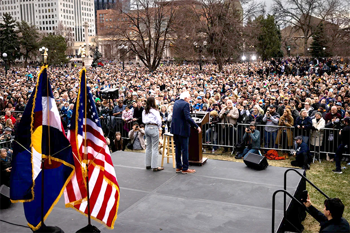 AOC and Bernie Sanders in Denver