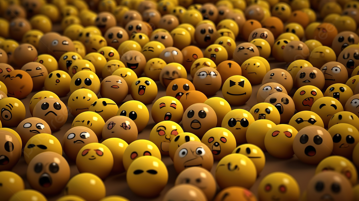 pngtree many emojis sporting doubtful expressions in a 3d render picture image 3748322