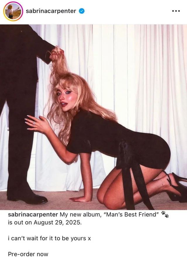 Sabrina Carpenter desata polémica con la portada de su nuevo álbum ‘Man’s Best Friend’ 2 IMG 5931